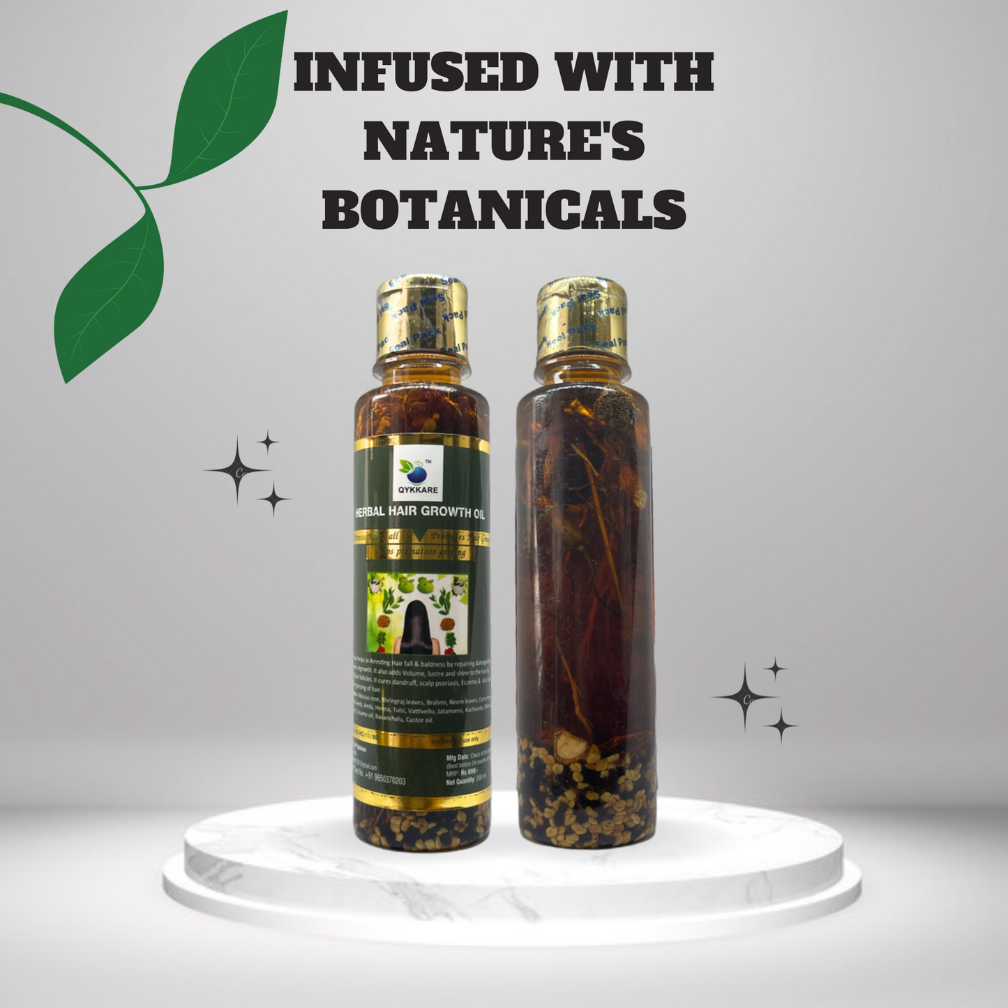 QYKKARE Herbal Hair growth oil pack of 2 (400 ml)
