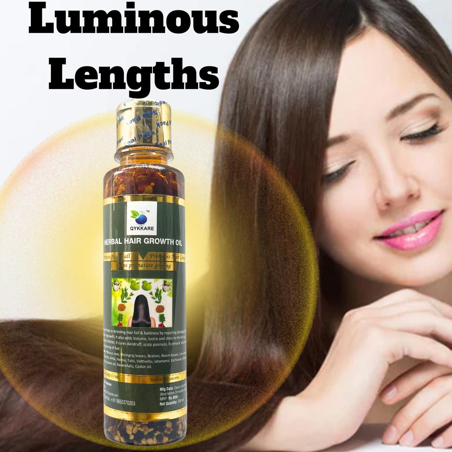 QYKKARE Herbal Hair growth oil pack of 2 (400 ml)