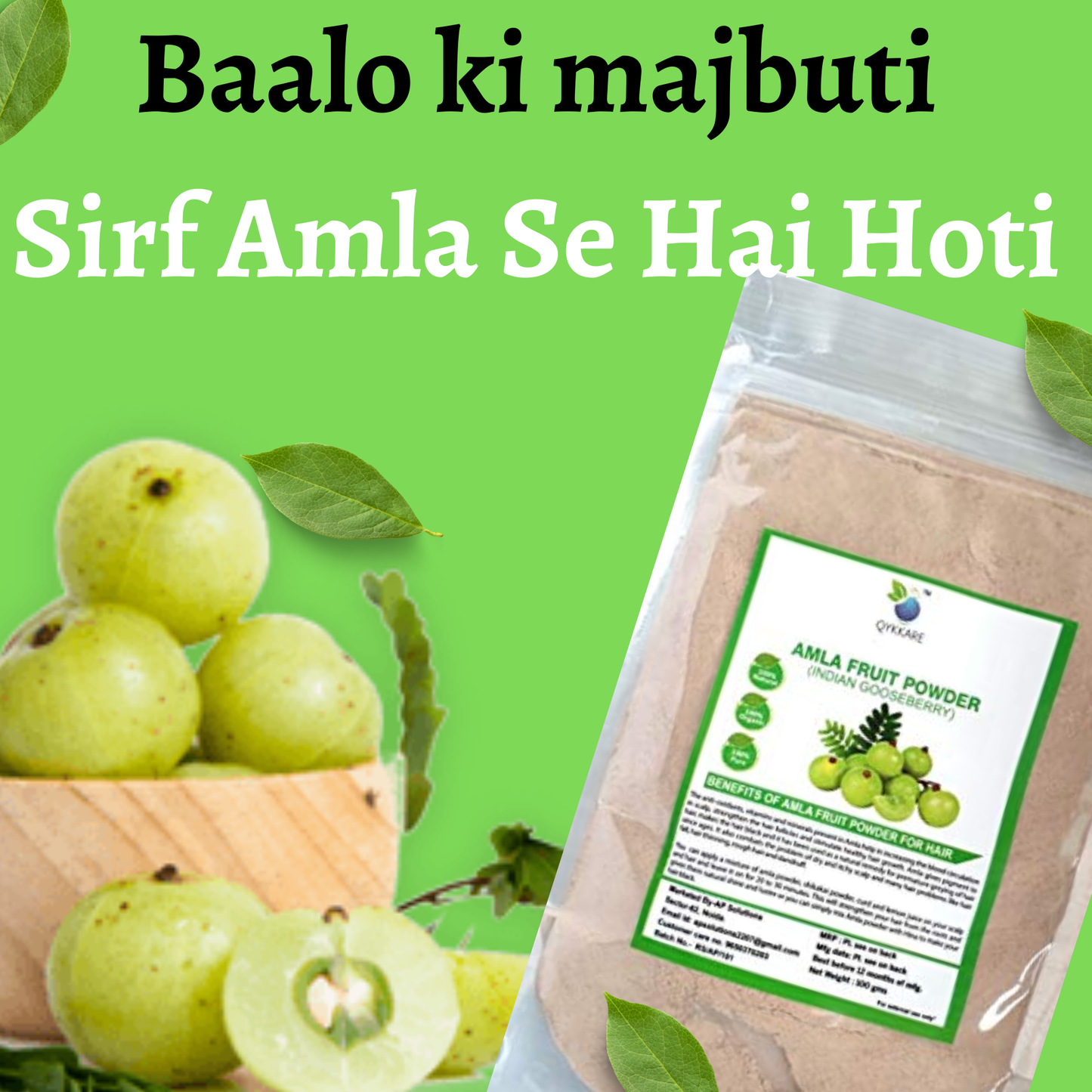 QYKKARE Premium Amla Fruit Powder 100% Natural -100 gms