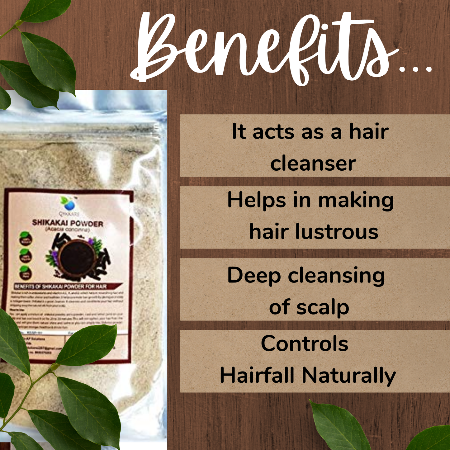 QYKKARE Premium Shikakai powder for hair growth - Pack of 2 (200 gms)