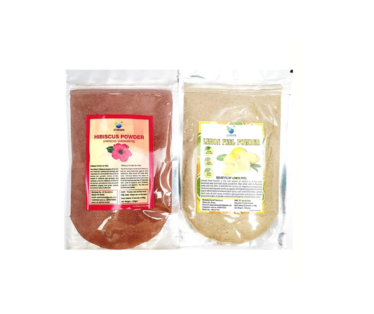 QYKKARE Hibiscus and Lemon Peel Powder Combo Pack (100 gm X 2)