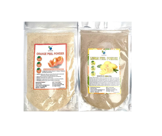 QYKKARE Lemon Peel and Orange Peel Powder Combo Pack (100 gm X 2)