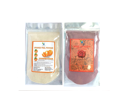 QYKKARE Orange Peel and Rose Petals Powder Combo Pack (100 gm X 2)